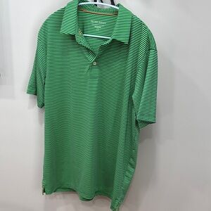 Green Striped Men's Polo Shirt